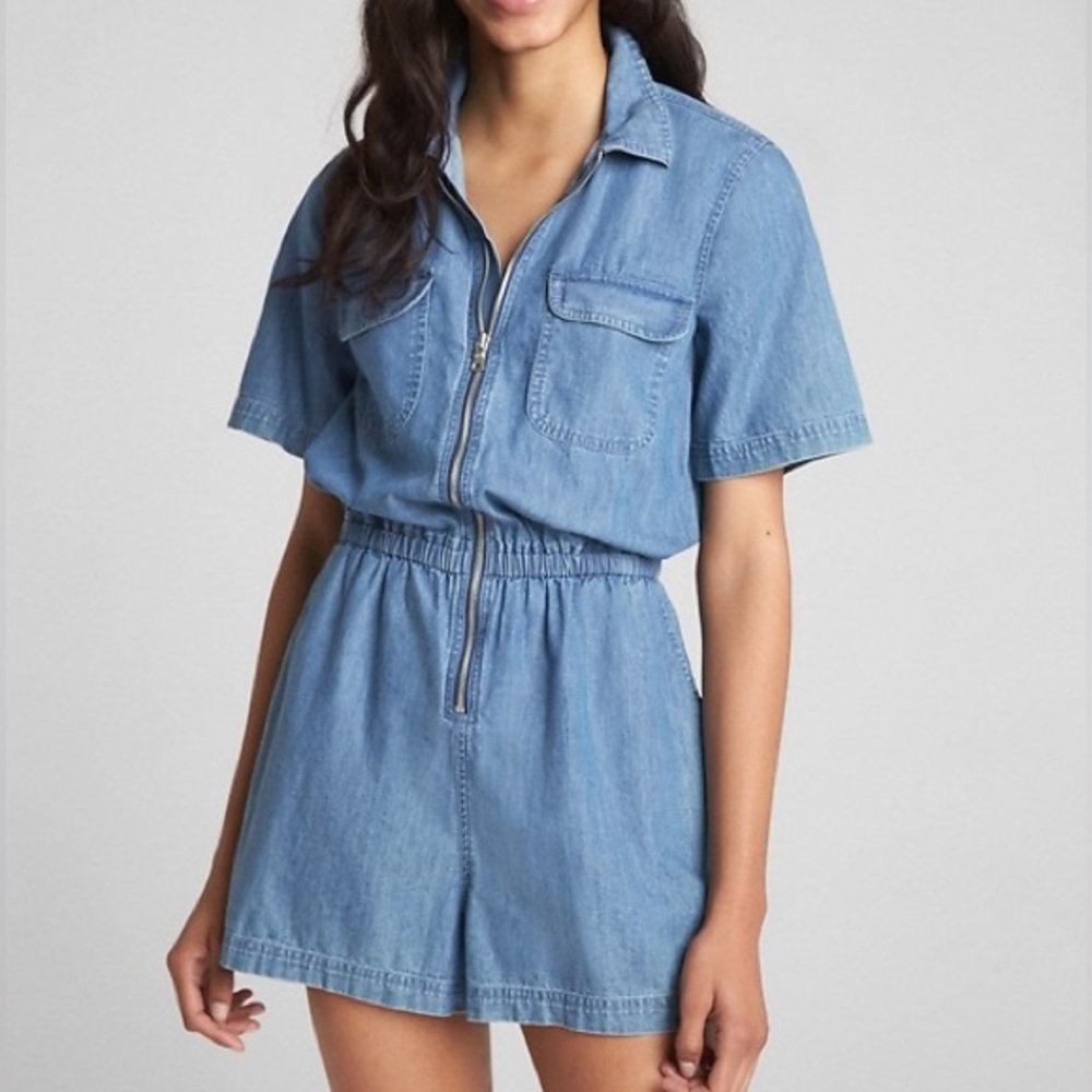 Gap Denim Zip-Up Romper
